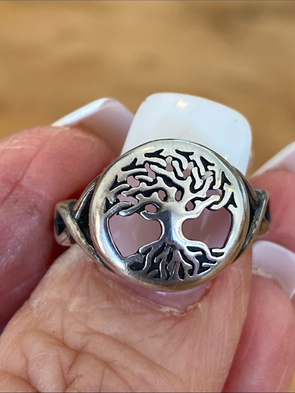 Sterling silver tree of life ring